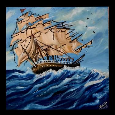 Original Boat Paintings by javeria atif
