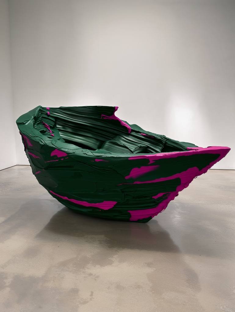 Original Color Field Painting Boat Digital by Semen Gorbunkoff