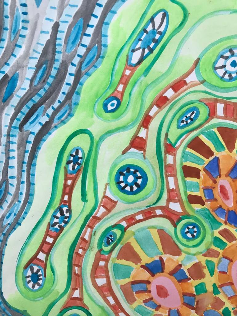 Original Abstract Expressionism Abstract Mixed Media by Benjamin Iddouche