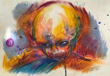 Original Abstract Fantasy Mixed Media by Benjamin Iddouche