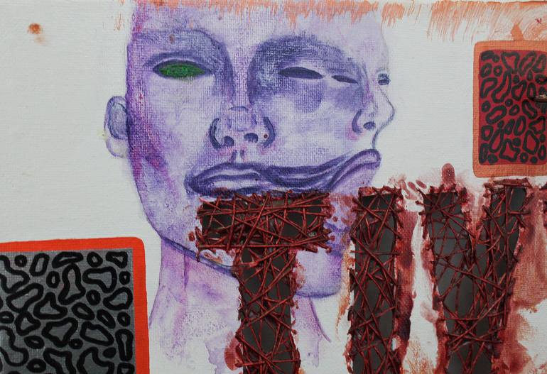 Original Surrealism Abstract Mixed Media by Sam Rueger