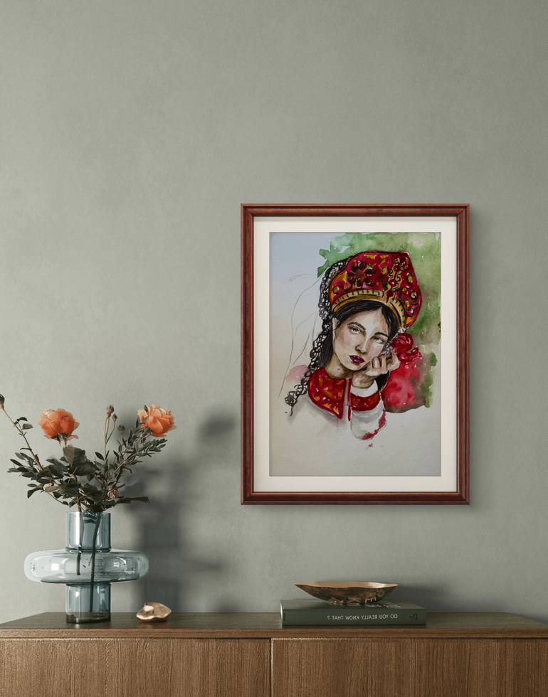 Original Portraiture Women Painting by Zahra Baghirli