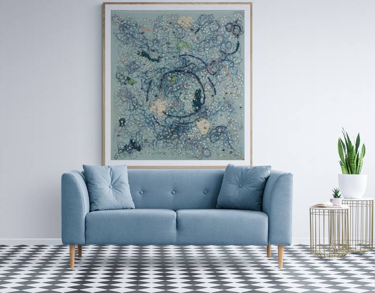 Original Abstract Nature Mixed Media by Roja Amiri