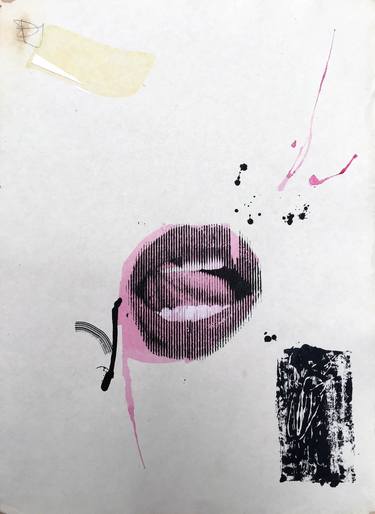 Original Abstract Expressionism Erotic Collage by Dimitri Jelezky