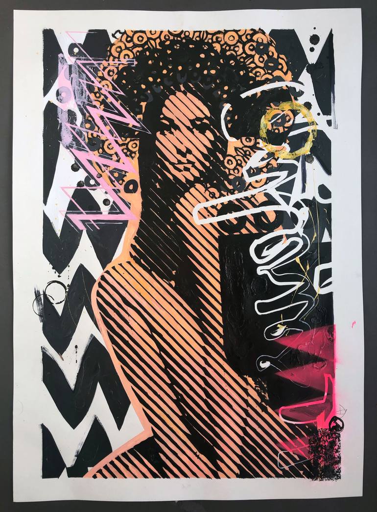 Original Abstract Women Painting by Dimitri Jelezky