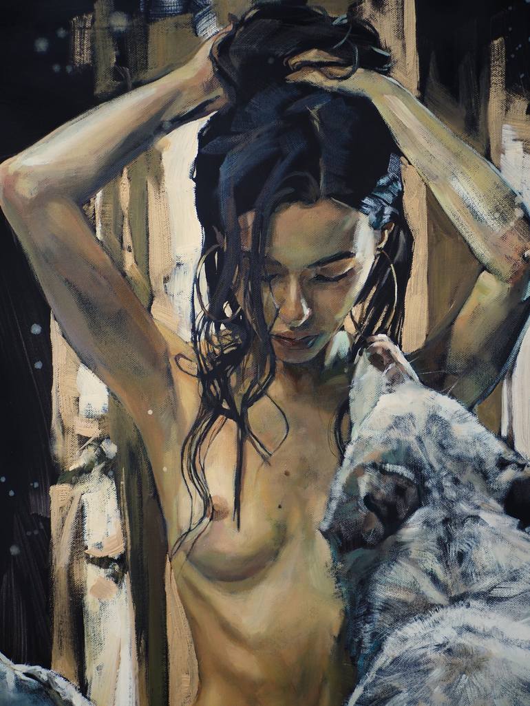 Original Figurative Animal Painting by Oleksii Gnievyshev