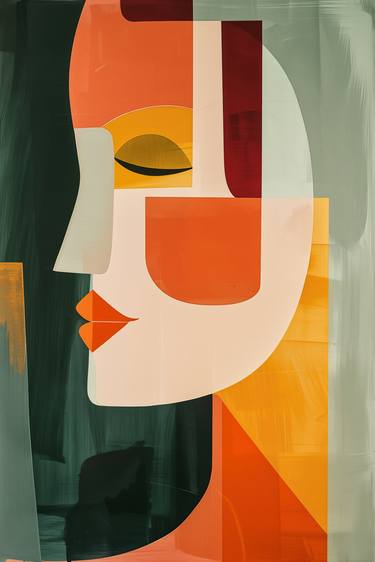 Print of Cubism Women Digital by Frank Daske