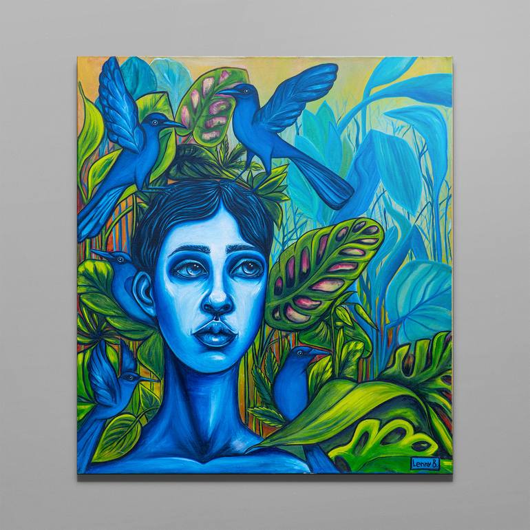 Original Expressionism People Painting by Lenny B