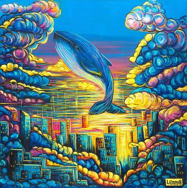 Original Symbolism Fantasy Painting by Lenny B