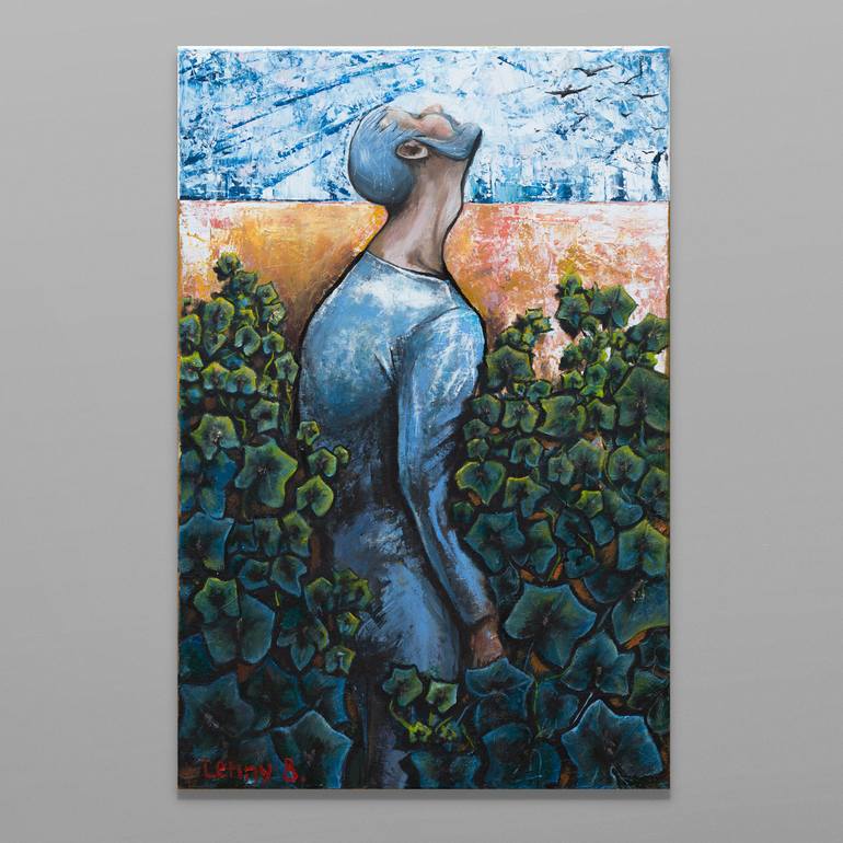 Original Expressionism People Painting by Lenny B