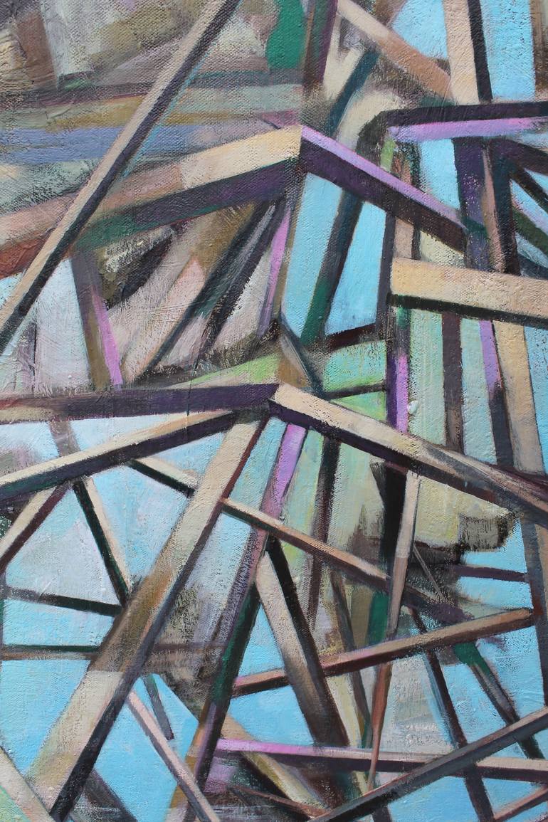 Original Cubism Geometric Painting by Tamas Szikszay