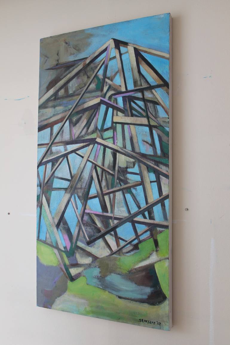 Original Cubism Geometric Painting by Tamas Szikszay