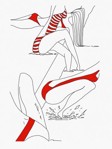 Original Contemporary Body Drawings by Caterina Cottafavi