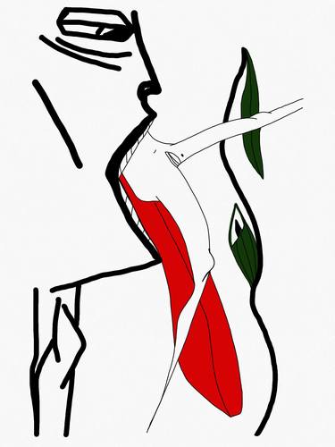 Original Symbolism Erotic Drawings by Caterina Cottafavi