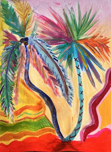 Original Abstract Expressionism Beach Mixed Media by Maria Moll