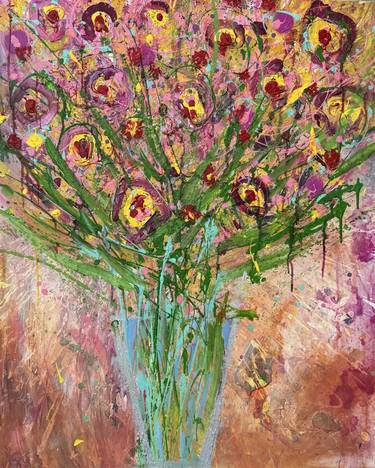 Original Abstract Expressionism Floral Paintings by ANDREW WEAVER