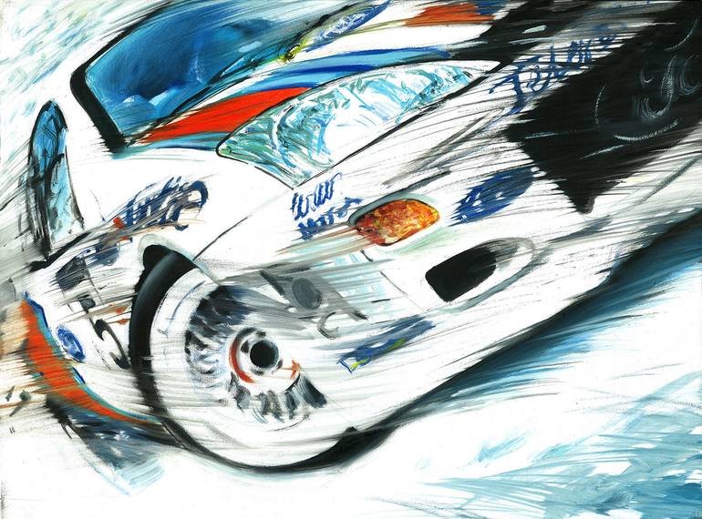 Colin McRae Ford Focus WRC Rally Martini Racing Car Painting by Andrea ...