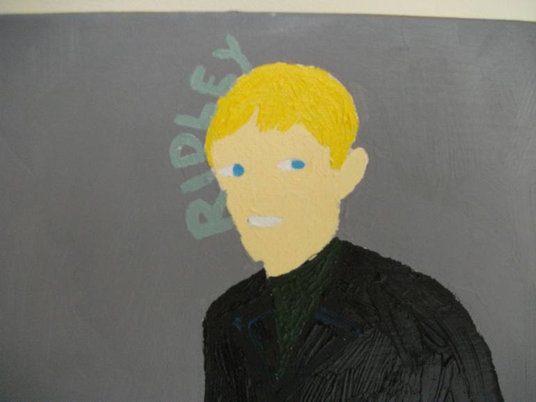 Self-Portrait (waiting for a bus) detail Painting by Stuart Ridley ...