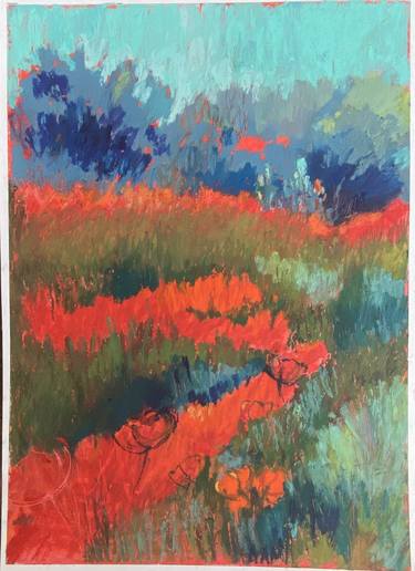 Original Impressionism Landscape Drawing by Anna Levin