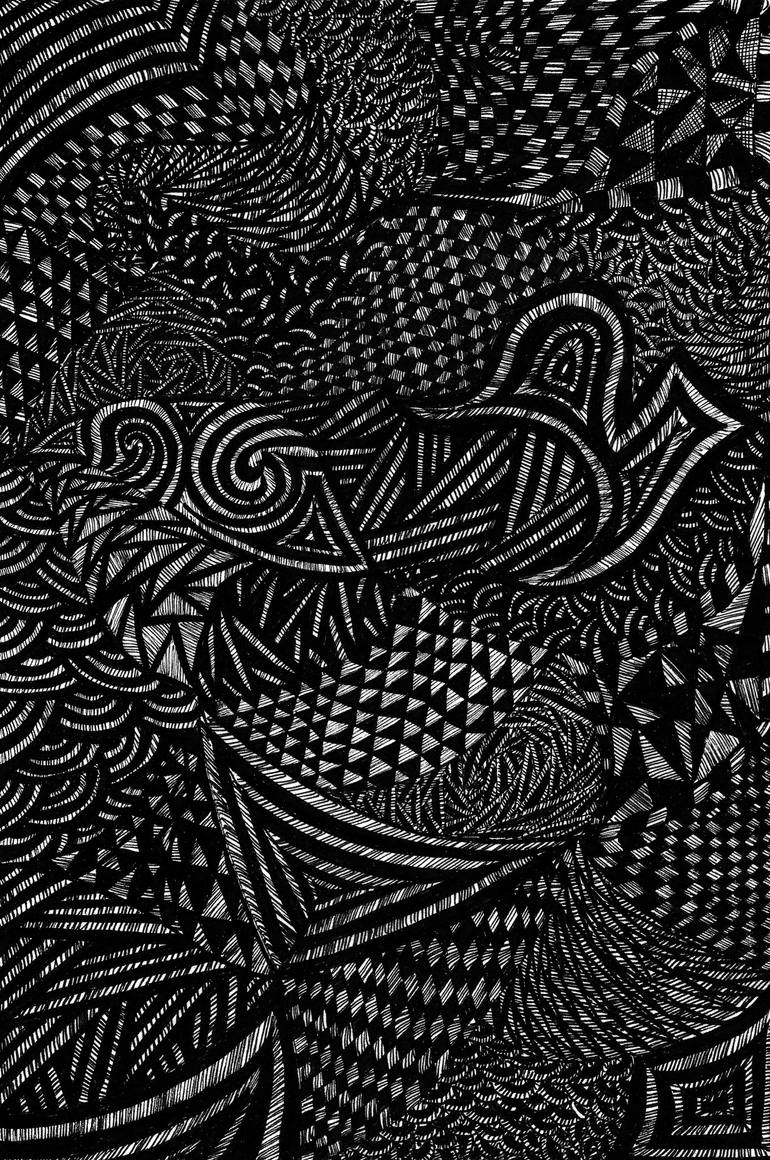HOT White Pen Doodle Art On Black Paper Doodle White Pen