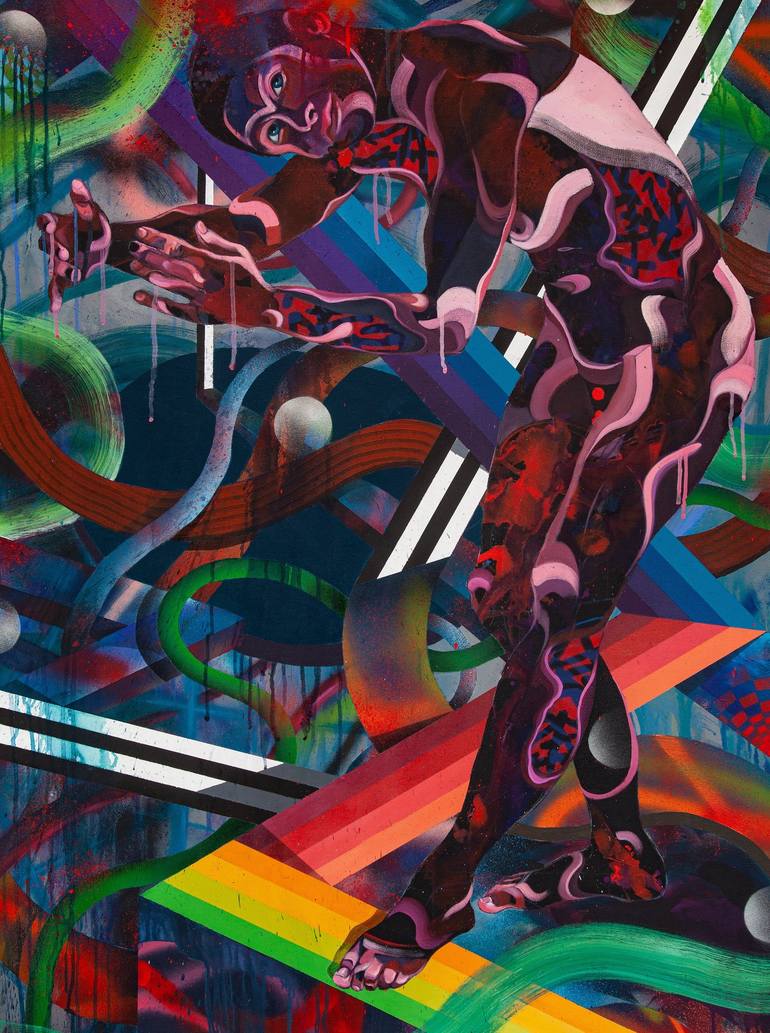 Original Figurative Geometric Paintings by Mark Engel