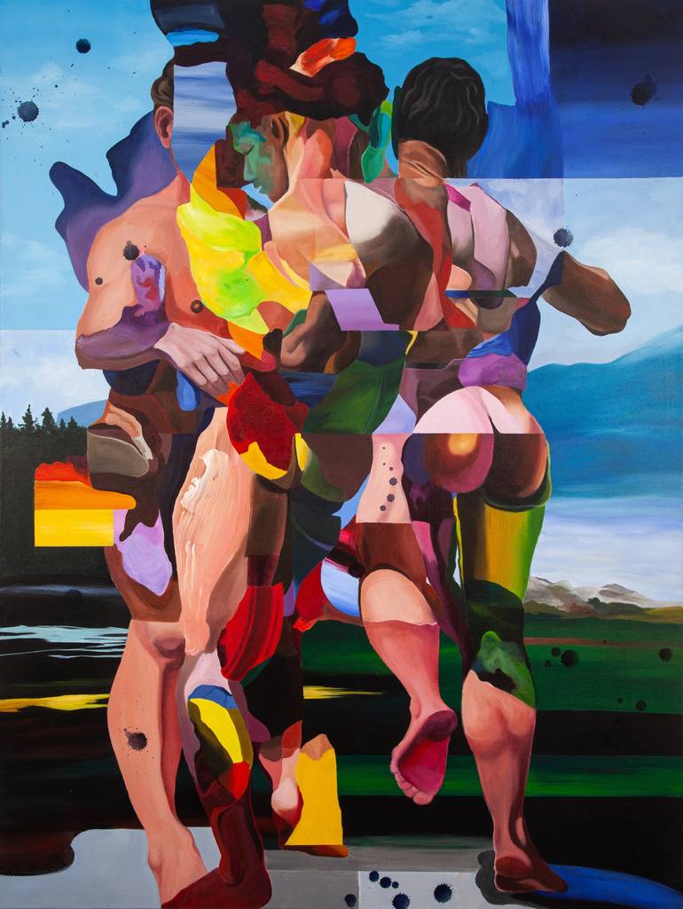 Original Abstract People Paintings by Mark Engel