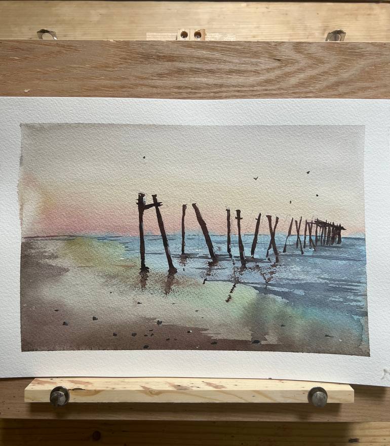 Original Impressionism Beach Painting by Ignat Drozdov