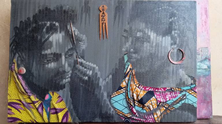Original Cubism Rural Life Painting by Zubair Tunde