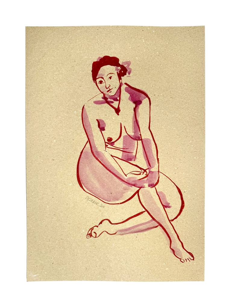 Original Contemporary Nude Drawing by Suzanne Lykiard