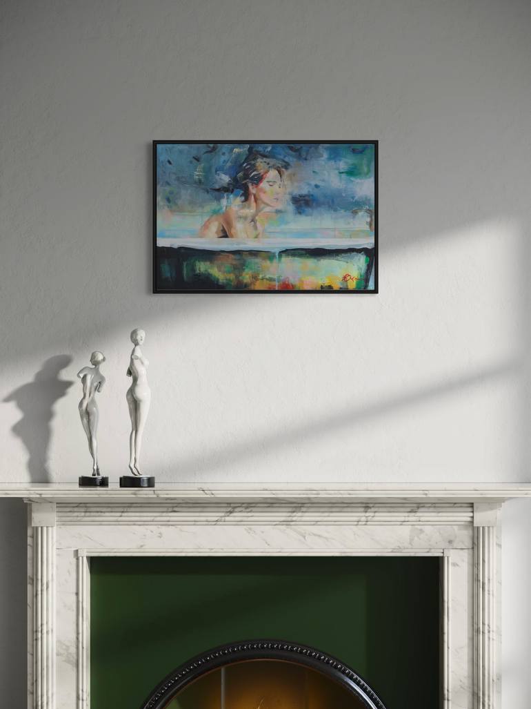 Original Expressionism People Painting by Carolin Okon