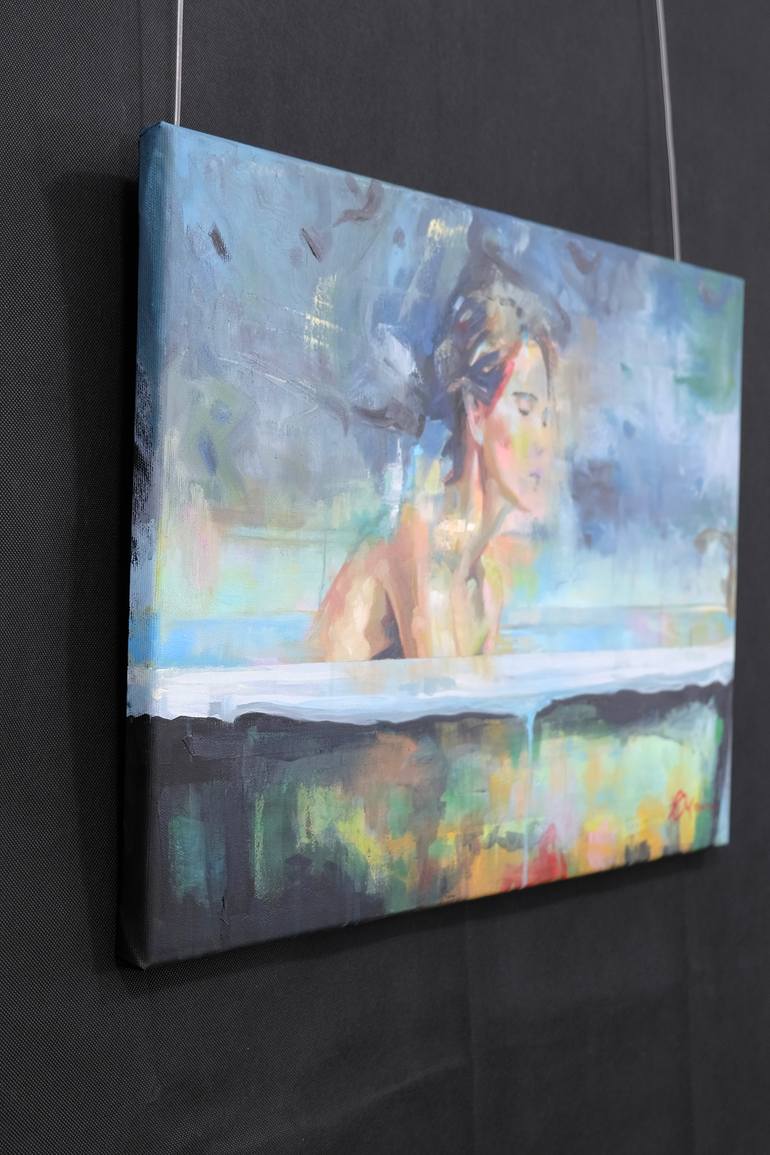 Original Expressionism People Painting by Carolin Okon