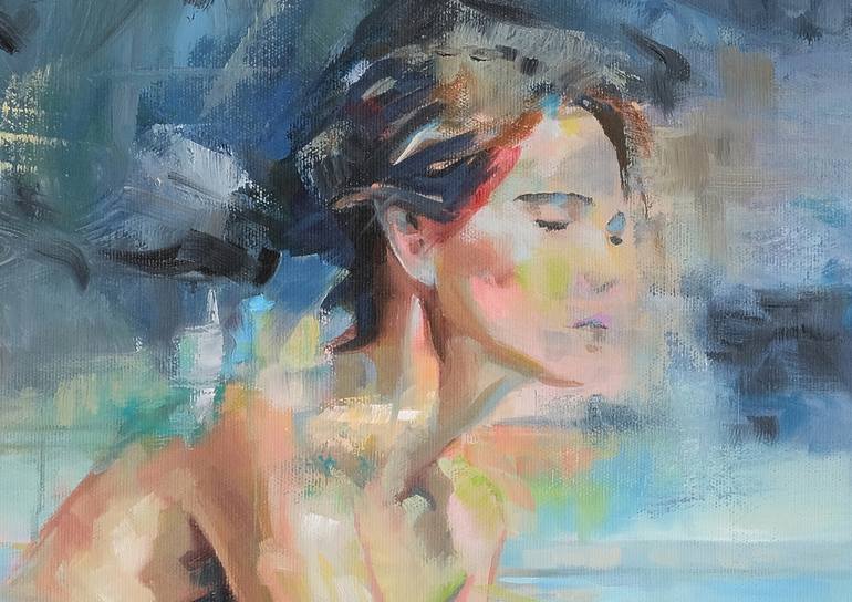 Original Expressionism People Painting by Carolin Okon