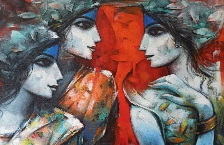 Original Contemporary Women Painting by Tapas Sardar