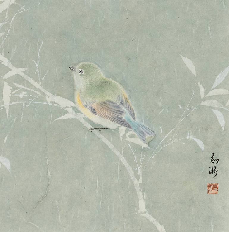 Original Art Deco Nature Painting by Jiayi Lu