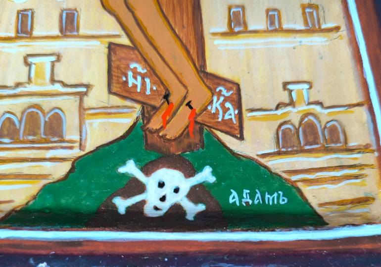 Original Folk Religion Painting by Aleksej Grishkovec