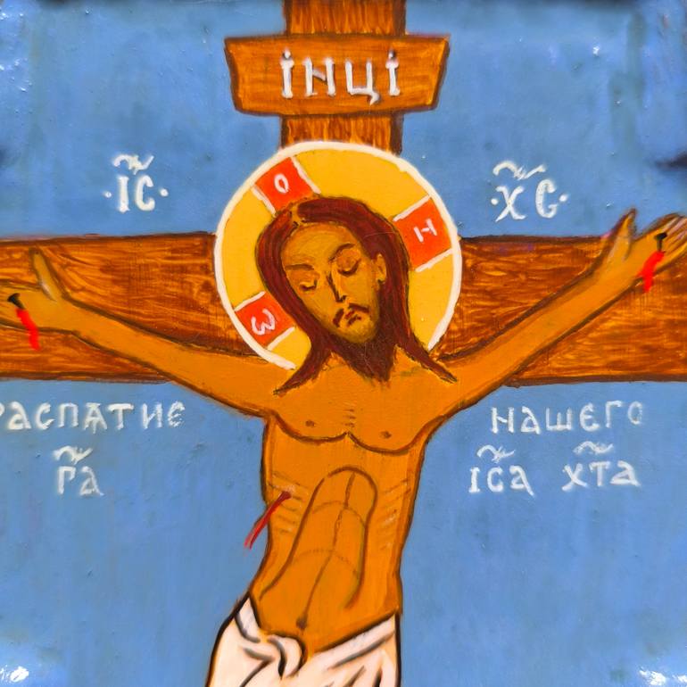 Original Folk Religion Painting by Aleksej Grishkovec