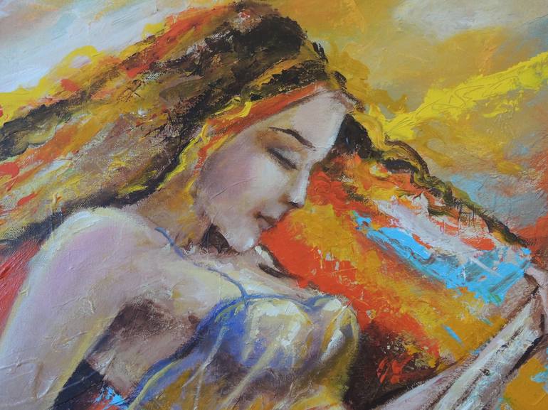 Original Figurative Women Painting by Vimal Artworks