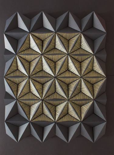 Original Black & White Geometric Sculpture by Kinga Kubowicz