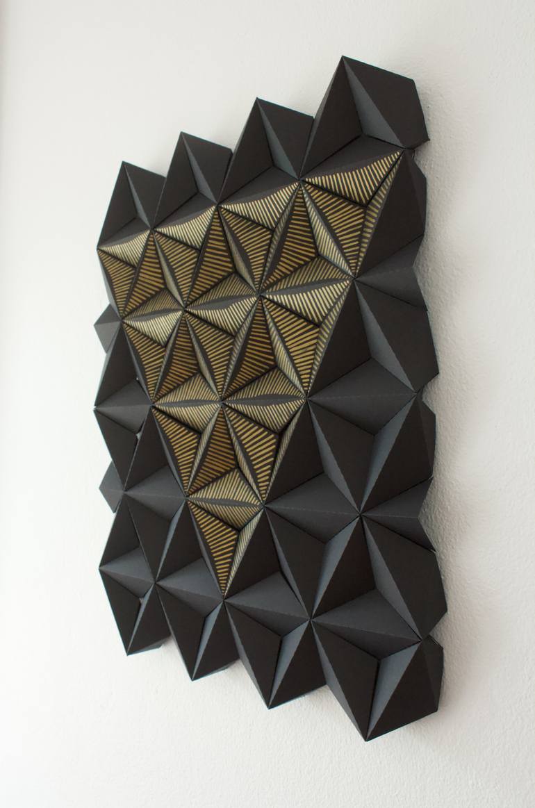 Original Black & White Geometric Sculpture by Kinga Kubowicz