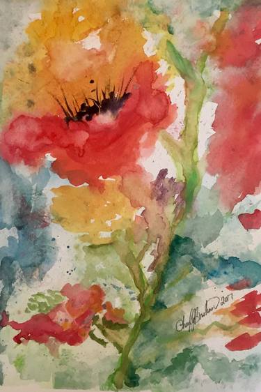 Original Abstract Expressionism Botanic Paintings by Cheryl Brickner