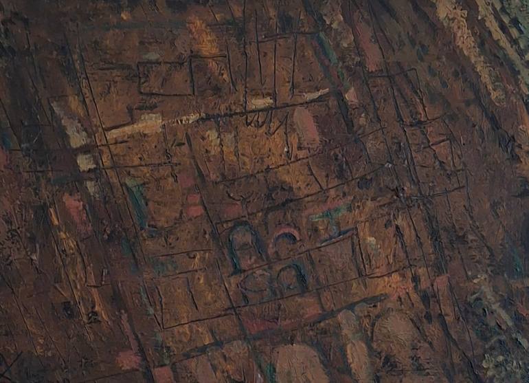 Original Landscape Painting by Olga Balla | Abstract Art on Canvas | traces of settlement