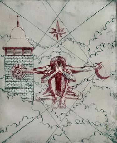 Original Symbolism Geometric Printmaking by Korush Bangash