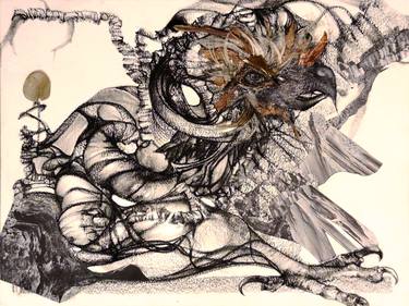 Original Abstract Animal Mixed Media by Crystal Leavitt