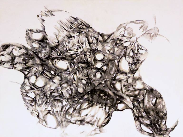 Original Black & White Abstract Drawing by Crystal Leavitt