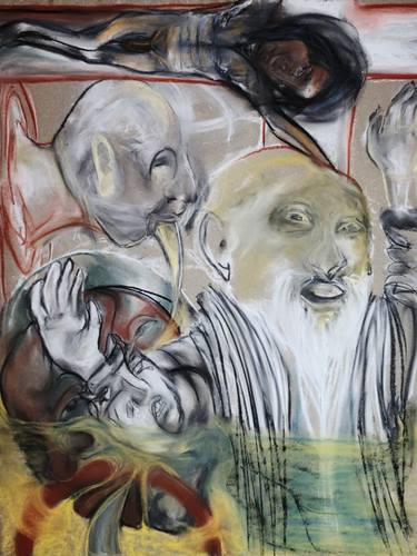 Original Abstract Expressionism People Drawing by Crystal Leavitt