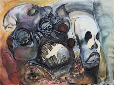 Original Abstract Expressionism People Drawing by Crystal Leavitt