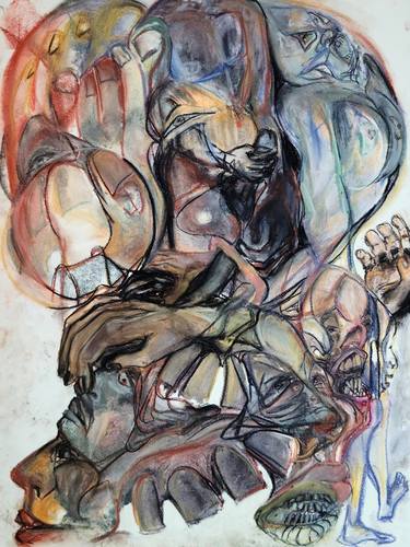 Original Abstract Expressionism People Drawing by Crystal Leavitt