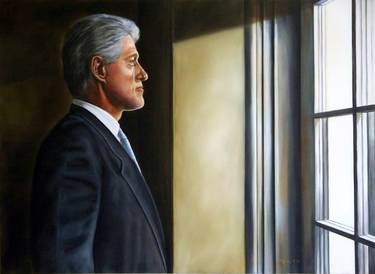 Portrait of President William Jefferson Clinton, in Profile thumb