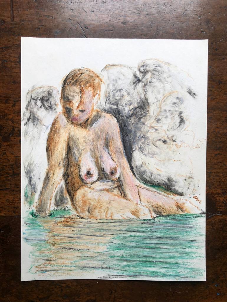 Original Realism Nude Drawing by Andrea Preti