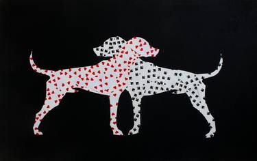 Original Symbolism Dogs Mixed Media by Anastasia Rudych